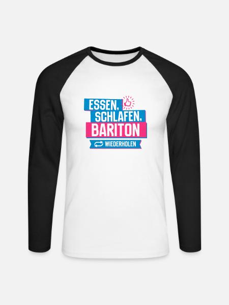 Hobby Bariton - Unisex Baseballshirt langarm - Weiß/Schwarz