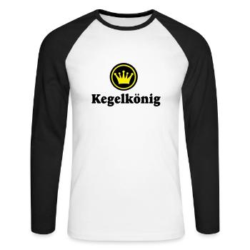kegeln - Unisex Baseballshirt langarm - Weiß/Schwarz - Vorne - Nik (191cm)