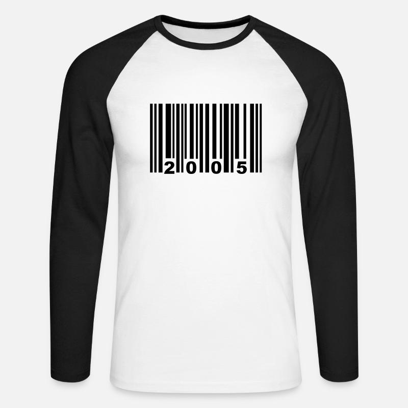2005 - Unisex Baseballshirt langarm - Weiß/Schwarz