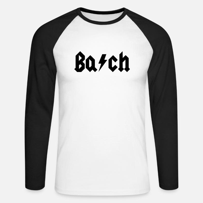 BACH! Geschenk Idee - Unisex Baseballshirt langarm - Weiß/Schwarz