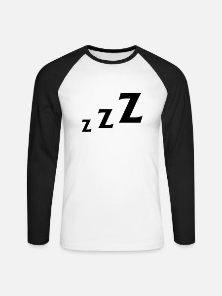 zzz schlafen - Unisex Baseballshirt langarm - Weiß/Schwarz