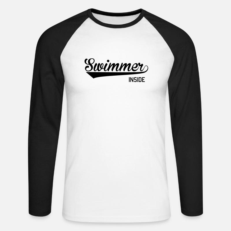 Swimmer Inside - Unisex Baseballshirt langarm - Weiß/Schwarz