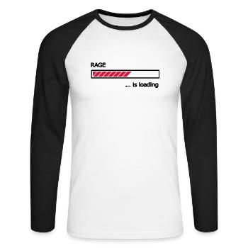Rage is loading Ladebalken Loading Bar - Unisex Baseballshirt langarm - Weiß/Schwarz - Vorne - Nik (191cm)