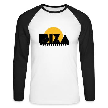 ibiza - T-shirt baseball manches longues Homme - blanc/noir - Devant - Nik (191cm)