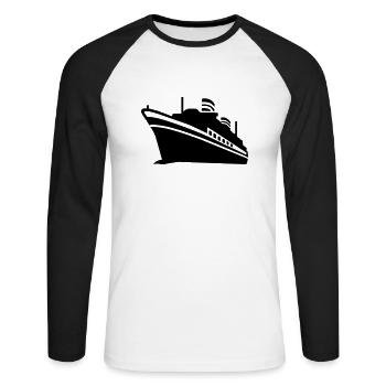 Schiff - Unisex Baseballshirt langarm - Weiß/Schwarz - Vorne - Nik (191cm)