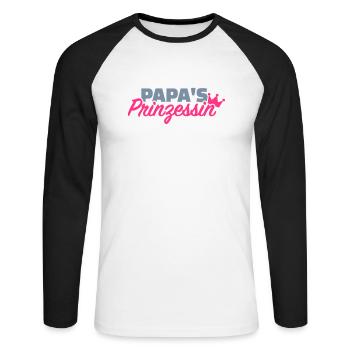 Prinzessin - Unisex Baseballshirt langarm - Weiß/Schwarz - Vorne - Nik (191cm)