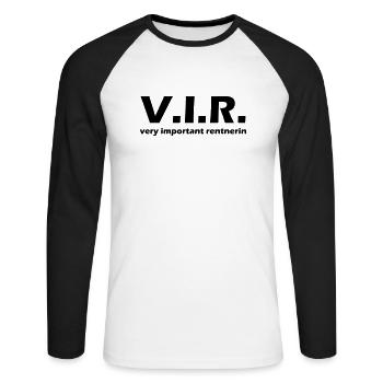rentnerin - Unisex Baseballshirt langarm - Weiß/Schwarz - Vorne - Nik (191cm)