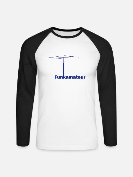 funkamateur - Unisex Baseballshirt langarm - Weiß/Schwarz