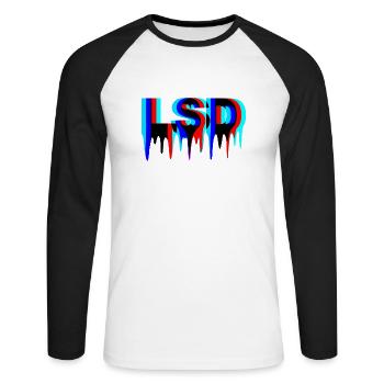 lsd trip acid - Unisex Long Sleeve Baseball T-Shirt - white/black - Front - Nik (191cm)