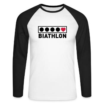 Biathlon targets with hearts - Unisex Long Sleeve Baseball T-Shirt - white/black - Front - Nik (191cm)