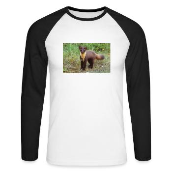 Pine Marten - Unisex Baseballshirt langarm - Weiß/Schwarz - Vorne - Nik (191cm)
