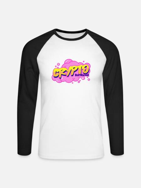 Krypto-Bullenmarkt - Unisex Baseballshirt langarm - Weiß/Schwarz