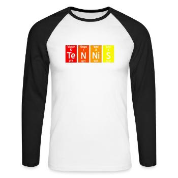 Te-N-Ni-S Table Rétro Des Éléments Tennis T-Shirt - T-shirt baseball manches longues Homme - blanc/noir - Devant - Nik (191cm)
