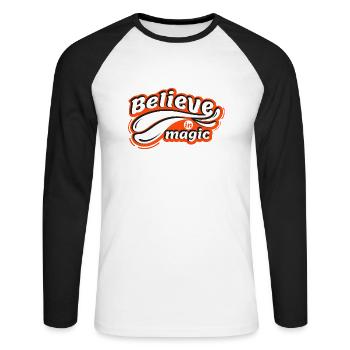 Believe in magic - Unisex Long Sleeve Baseball T-Shirt - white/black - Front - Nik (191cm)