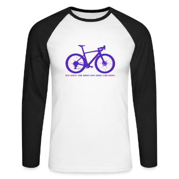 Gravel Bike Lila Rennrad Fahrrad lustiges Geschenk - Unisex Baseballshirt langarm - Weiß/Schwarz - Vorne - Nik (191cm)