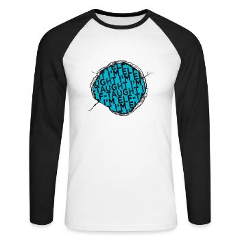 santa birthday present bubaprints dino bike moon - Unisex Baseballshirt langarm - Weiß/Schwarz - Vorne - Nik (191cm)
