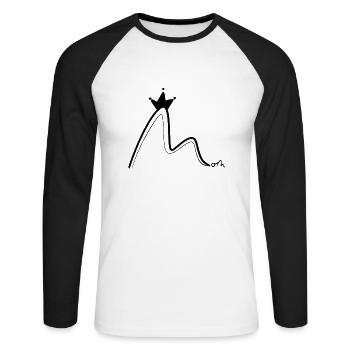 Mom Crown Krone Mutter Mama - Unisex Baseballshirt langarm - Weiß/Schwarz - Vorne - Nik (191cm)