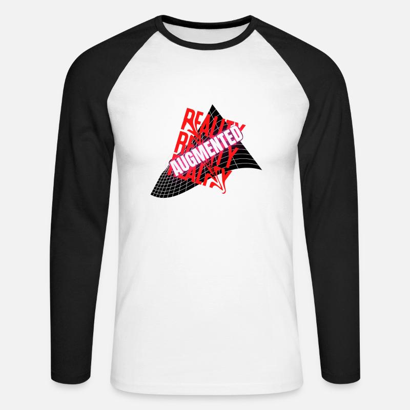 Reality Augmented Anamorphotisch - Unisex Baseballshirt langarm - Weiß/Schwarz
