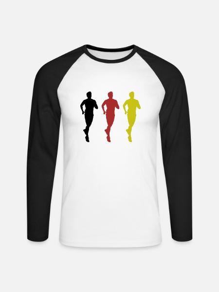 Jogging Germany - Unisex Long Sleeve Baseball T-Shirt - white/black