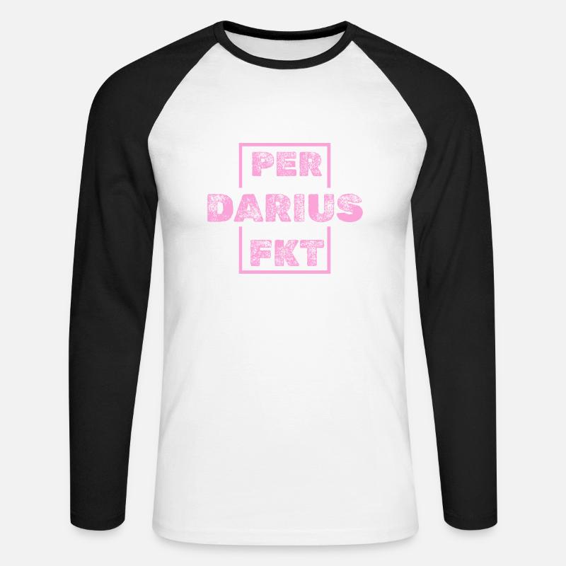 Darius Darius - Unisex Baseballshirt langarm - Weiß/Schwarz