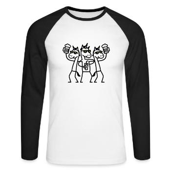 Unicorn Beer Crew - T-shirt baseball manches longues Homme - blanc/noir - Devant - Nik (191cm)