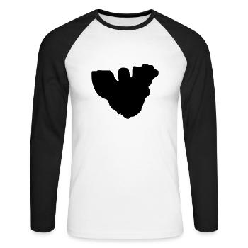 moorea map - T-shirt baseball manches longues Homme - blanc/noir - Devant - Nik (191cm)