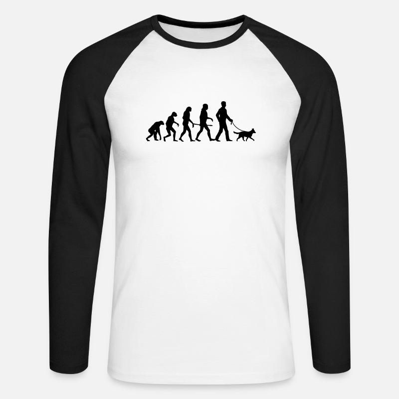 Evolution Medium Dog - Mens Edition - Unisex Baseballshirt langarm - Weiß/Schwarz