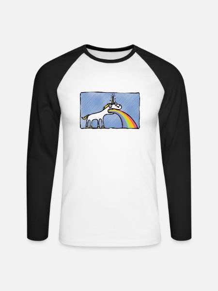 Speinhorn - Unisex Baseballshirt langarm - Weiß/Schwarz