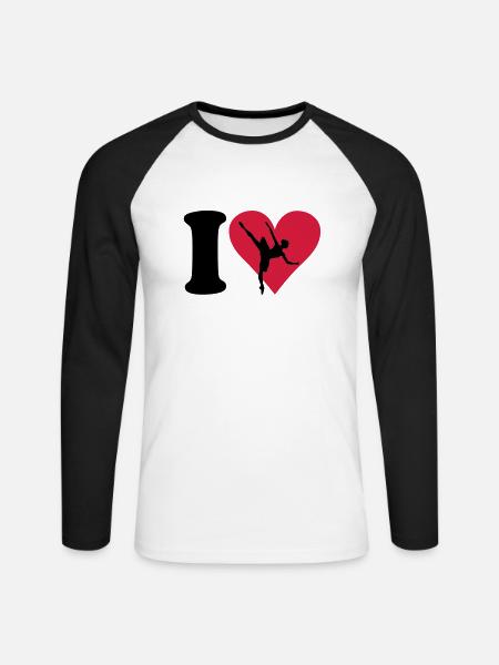 I love Ballett - Unisex Baseballshirt langarm - Weiß/Schwarz
