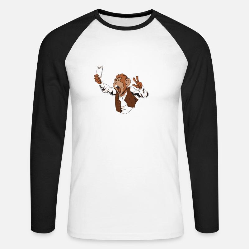 MonoCool - Unisex Baseballshirt langarm - Weiß/Schwarz