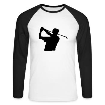 golf - T-shirt baseball manches longues Homme - blanc/noir - Devant - Nik (191cm)
