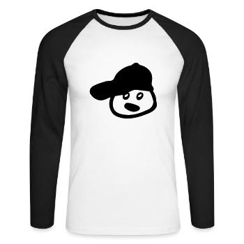 Boy in Cap - Unisex Baseballshirt langarm - Weiß/Schwarz - Vorne - Nik (191cm)