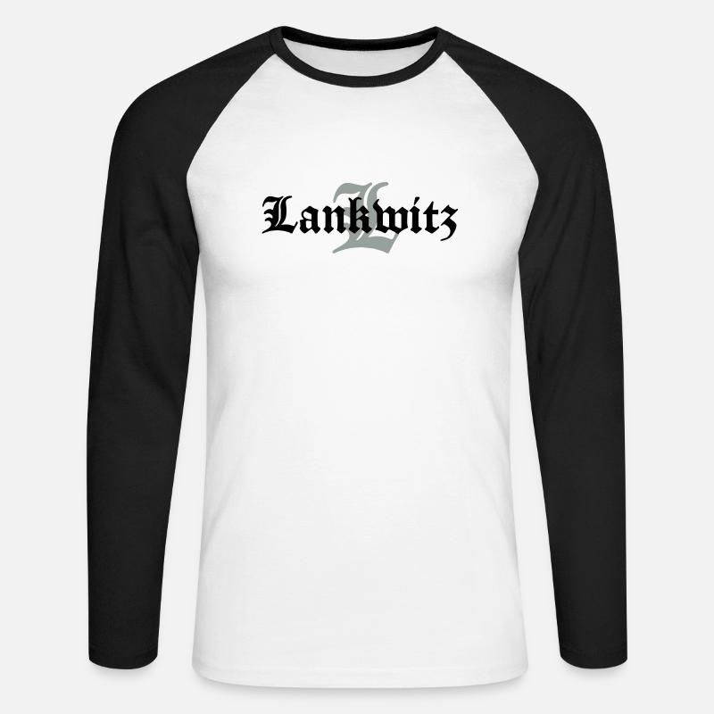 lankwitz - Unisex Baseballshirt langarm - Weiß/Schwarz