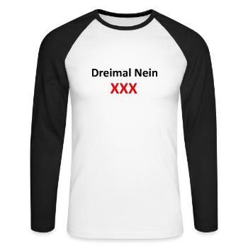 Trois fois non - T-shirt baseball manches longues Homme - blanc/noir - Devant - Nik (191cm)