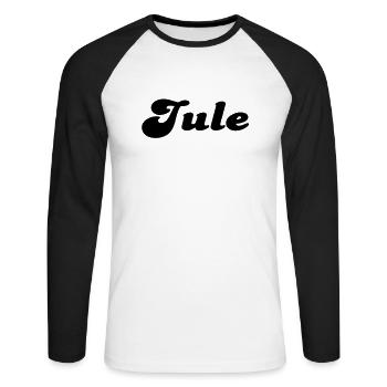 jule_3 - Unisex Long Sleeve Baseball T-Shirt - white/black - Front - Nik (191cm)