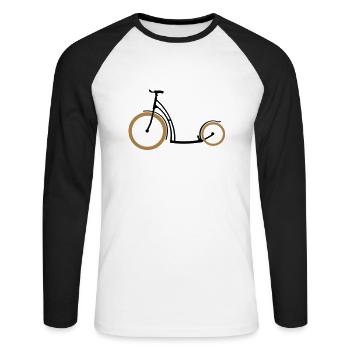 Scooter deux couleurs - T-shirt baseball manches longues Homme - blanc/noir - Devant - Nik (191cm)