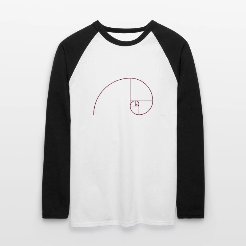 Spirale de Fibonacci, section doré, Phi, evolution T-shirt baseball manches longues Homme