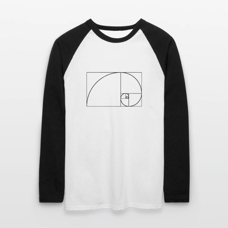Spirale de Fibonacci, section doré, Phi, evolution T-shirt baseball manches longues Homme