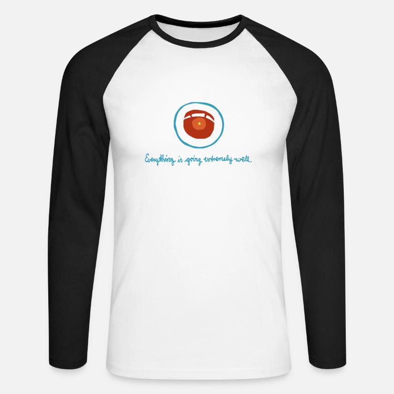 HAL Everything is going extremely well - Unisex Baseballshirt langarm - Weiß/Schwarz