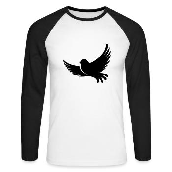 vogel - T-shirt baseball manches longues Homme - blanc/noir - Devant - Nik (191cm)