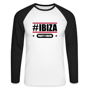 ibiza party crew - Unisex Long Sleeve Baseball T-Shirt - white/black - Front - Nik (191cm)