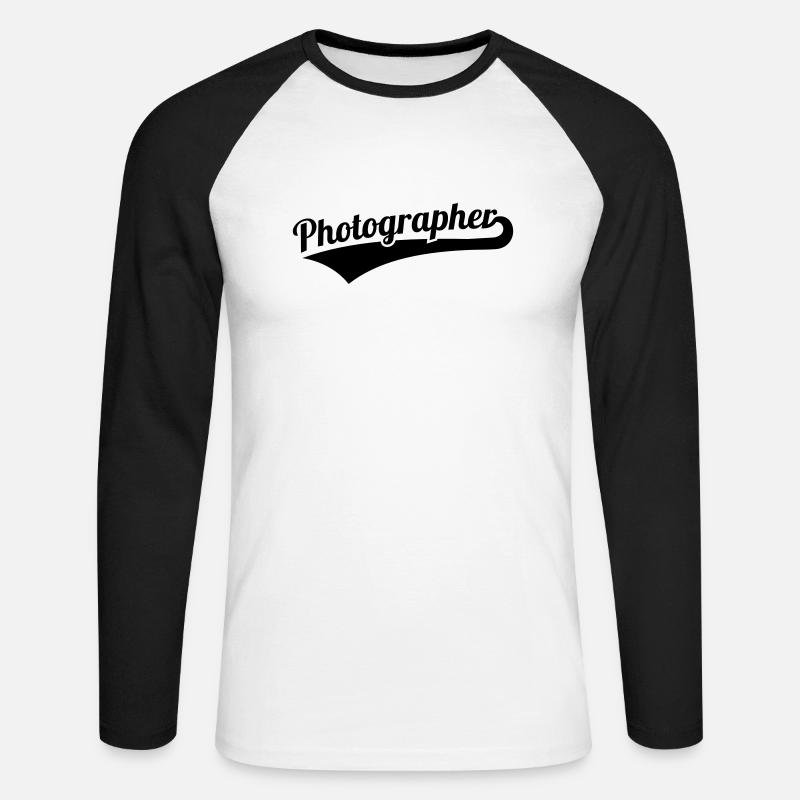 Fotograf - Unisex Baseballshirt langarm - Weiß/Schwarz