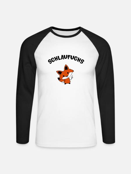 schlaufuchs_02 - Unisex Baseballshirt langarm - Weiß/Schwarz