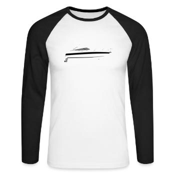 Bavaria 33 Sport boat - Unisex Long Sleeve Baseball T-Shirt - white/black - Front - Nik (191cm)