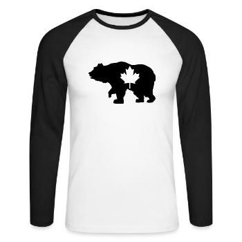 Canada drapeau cadeau canadien - T-shirt baseball manches longues Homme - blanc/noir - Devant - Nik (191cm)