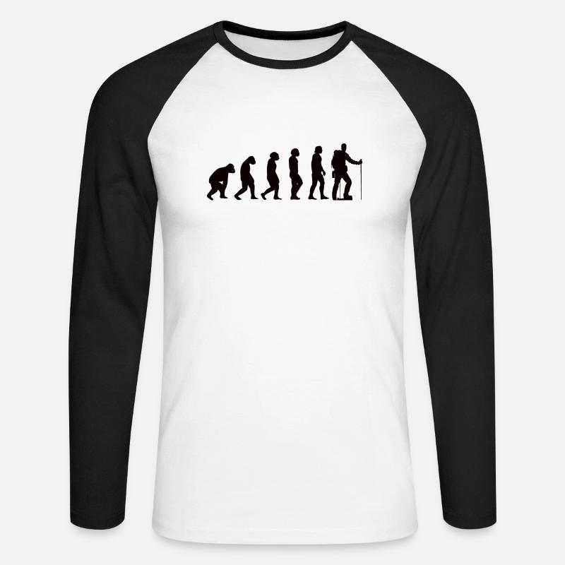 Hiking Evolution Mountaineering Hiking Mountains - Unisex Long Sleeve Baseball T-Shirt - white/black