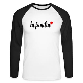 la familia - Unisex Long Sleeve Baseball T-Shirt - white/black - Front - Nik (191cm)