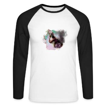 Squirrels, colorful, painting, graffiti, squirrels, - Unisex Long Sleeve Baseball T-Shirt - white/black - Front - Nik (191cm)