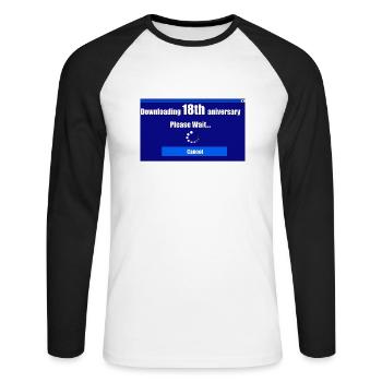 Téléchargement du 18e anniversaire - T-shirt baseball manches longues Homme - blanc/noir - Devant - Nik (191cm)