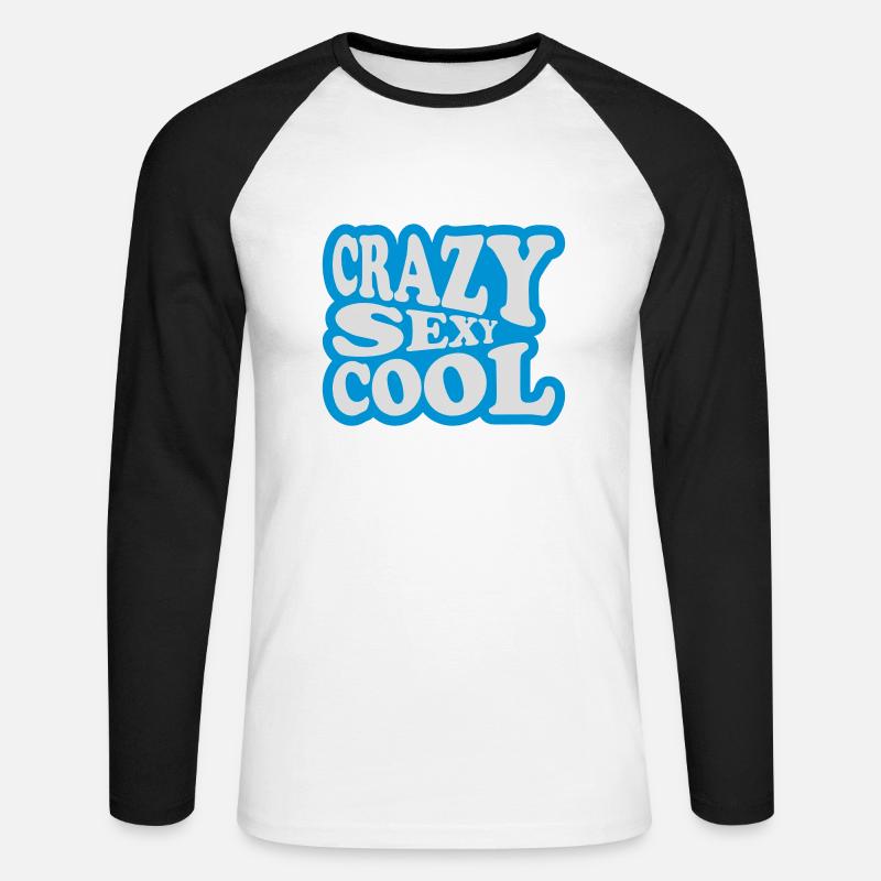 crazy sexy cool Design - Unisex Baseballshirt langarm - Weiß/Schwarz
